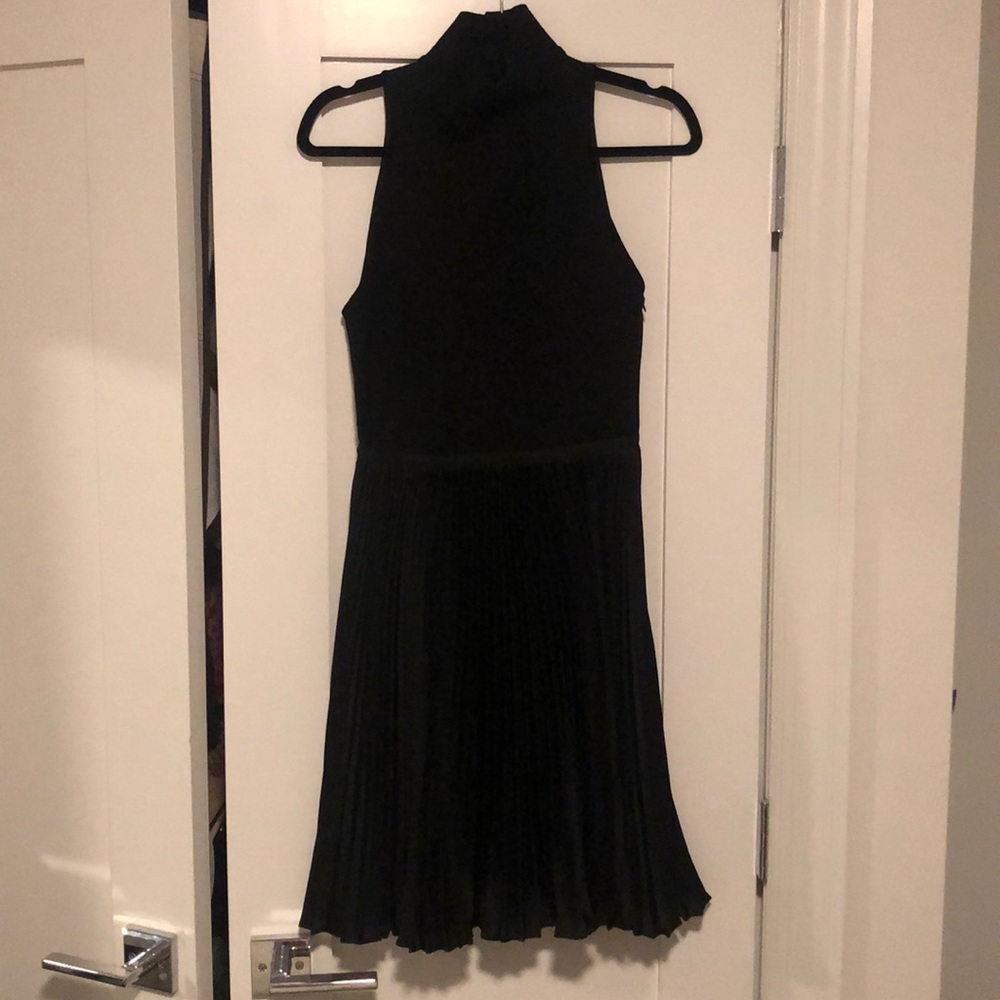 Mock turtleneck black dress